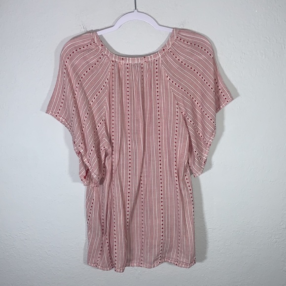 Caffe Marrahesh Red and White Short Sleeve Blouse Size Medium - Picture 14 of 16